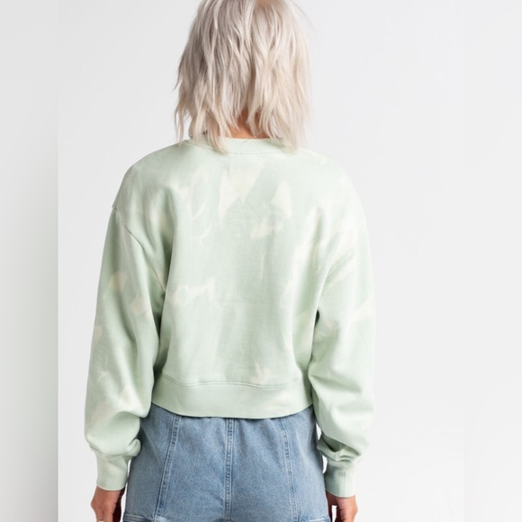 Vans Mint Tie Dye Water Wash Crewneck Cropped Sweatshirt Large - Picture 14 of 14